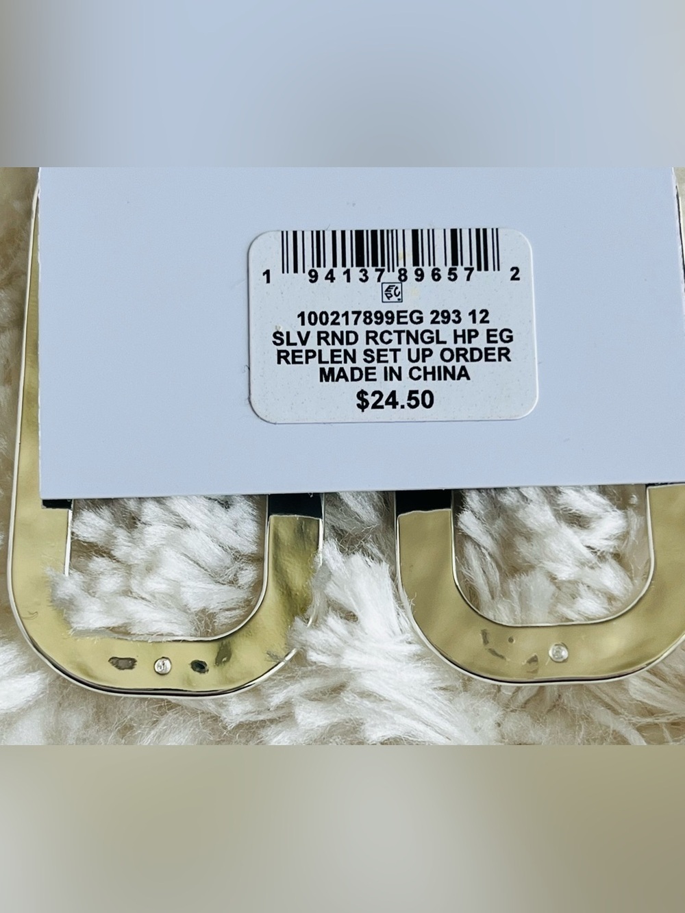 Style & Co Silver-Tone Rounded Rectangle Hoop Earrings - Picture 5 of 7